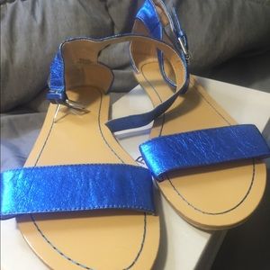 Never worn glittery royal blue sandals